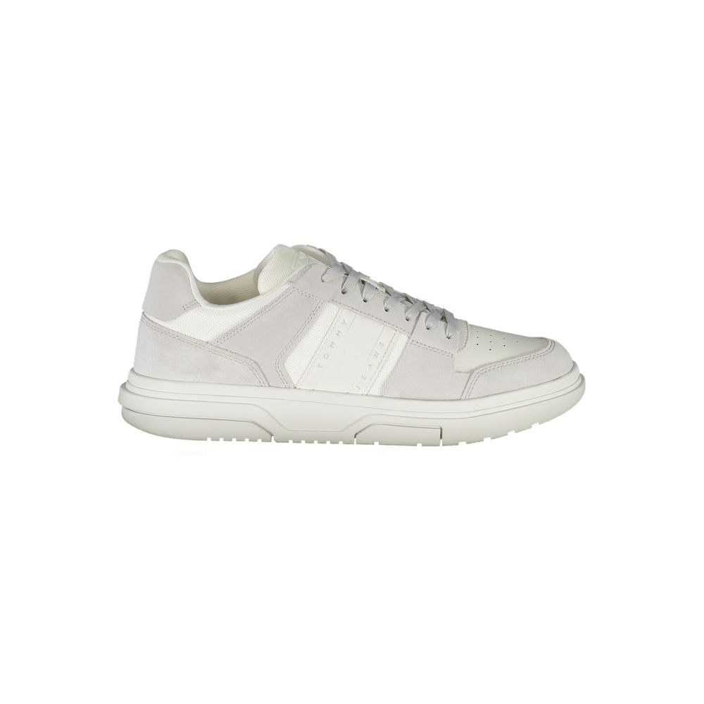 White Polyurethane Men Sneaker - ventzia
