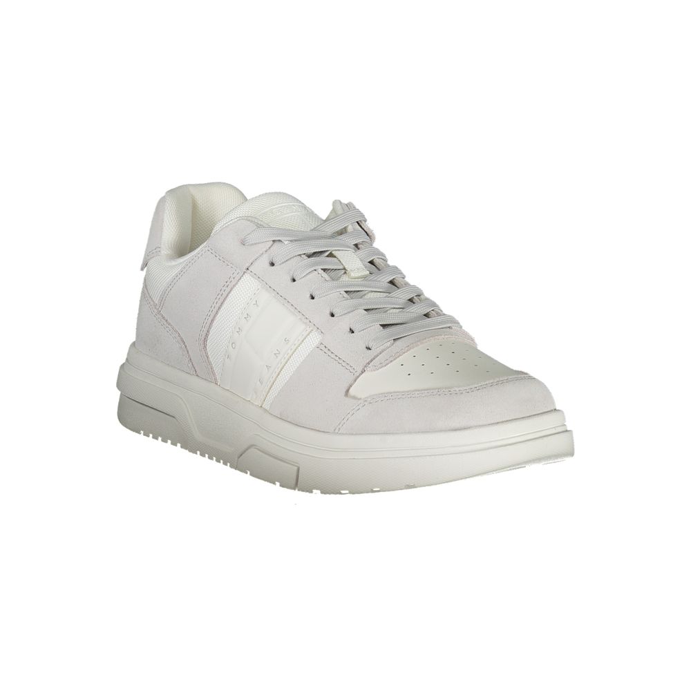 White Polyurethane Men Sneaker - ventzia