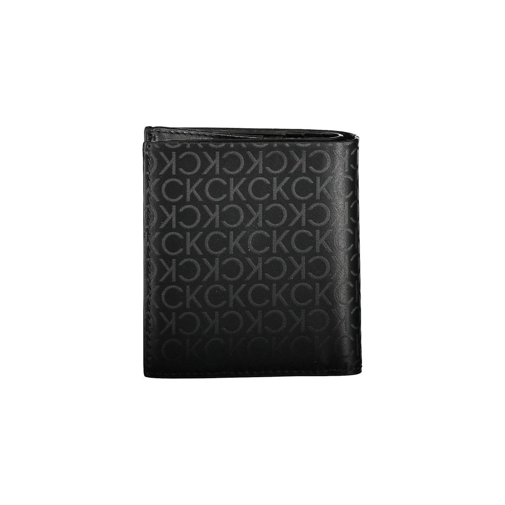 Black Polyurethane Men Wallet - ventzia