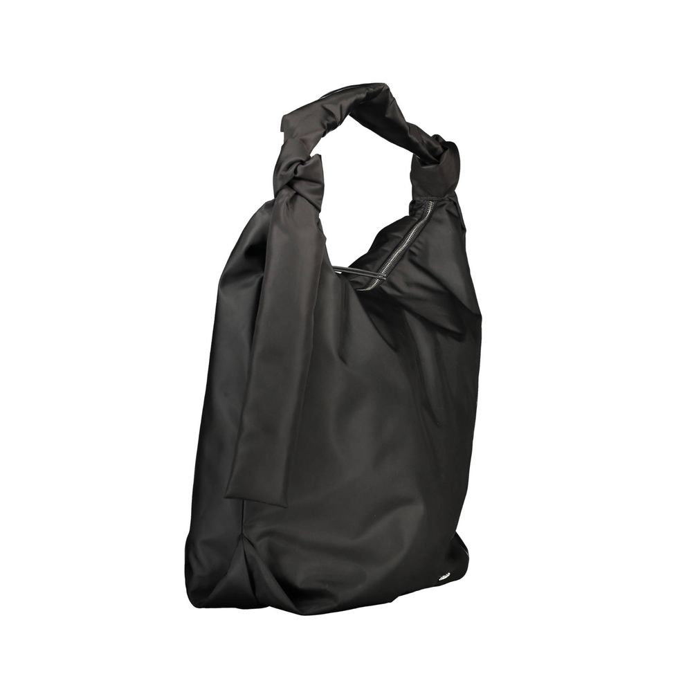 Black Polyester Handbag - ventzia