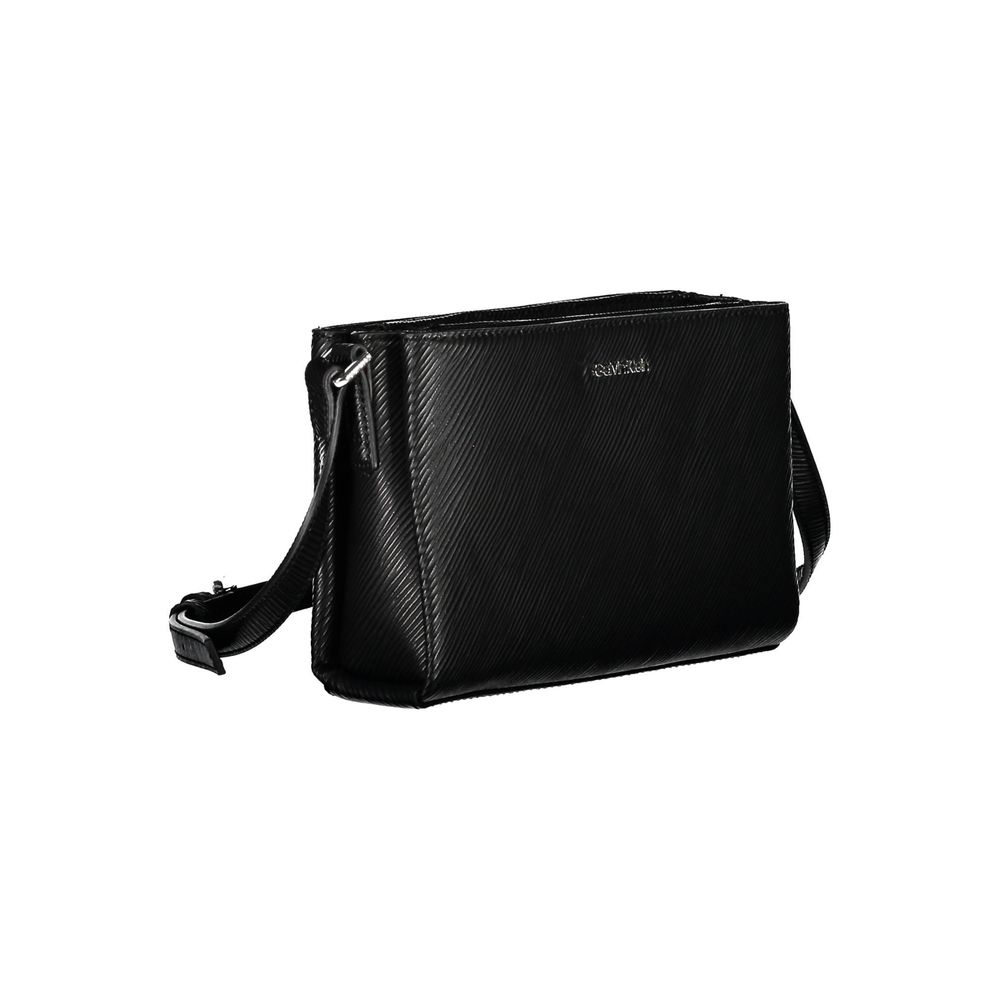 Black Polyester Handbag - ventzia