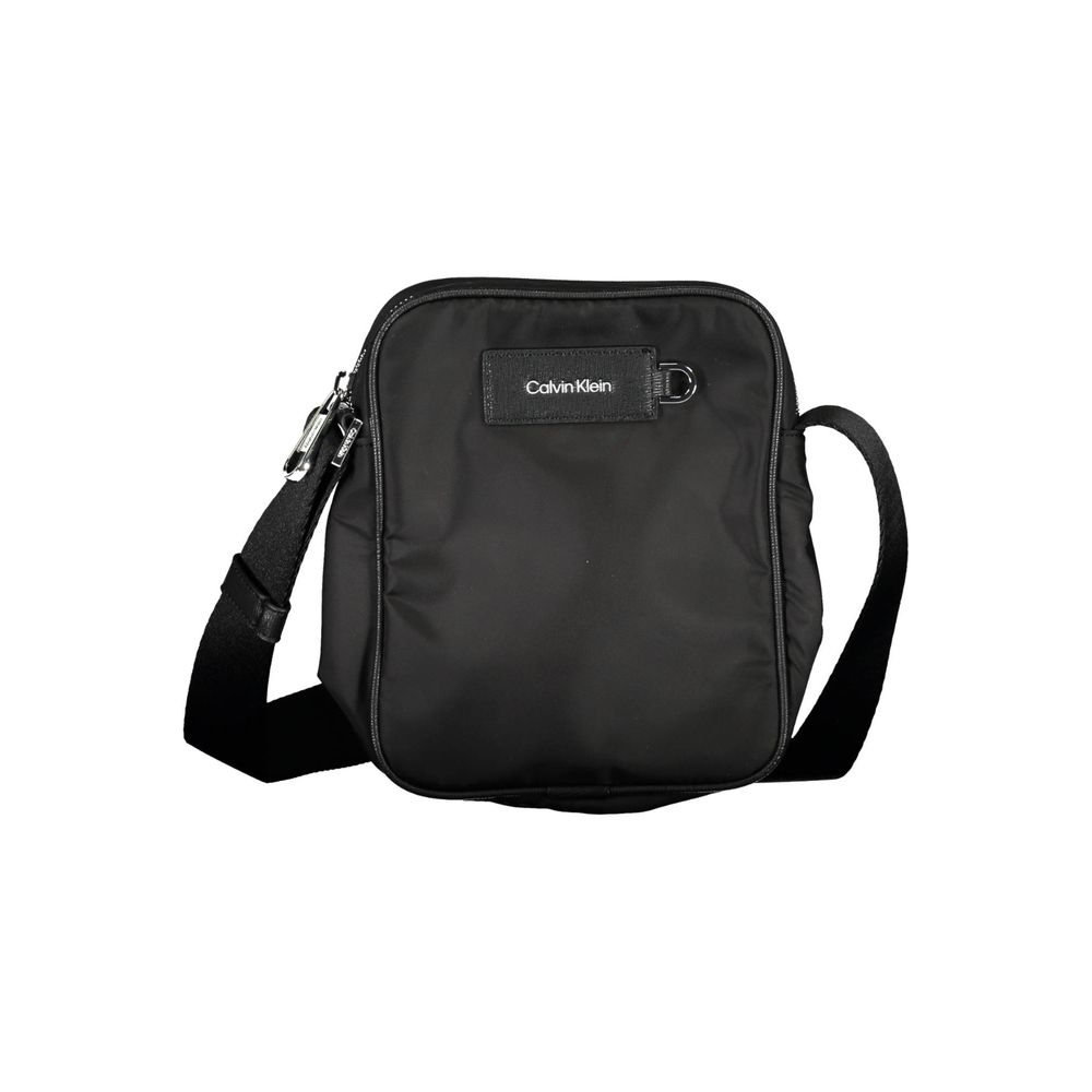 Black Polyester Shoulder Bag - ventzia