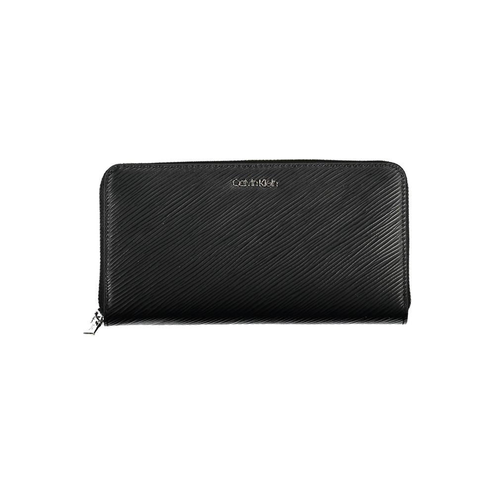 Black Polyurethane Women Wallet - ventzia