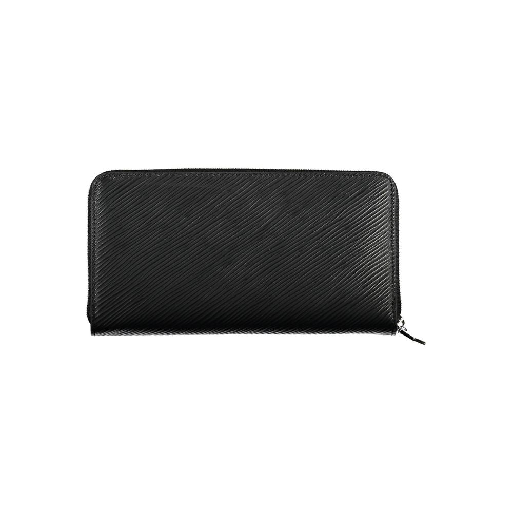 Black Polyurethane Women Wallet - ventzia