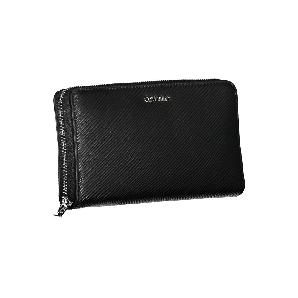 Black Polyurethane Women Wallet - ventzia