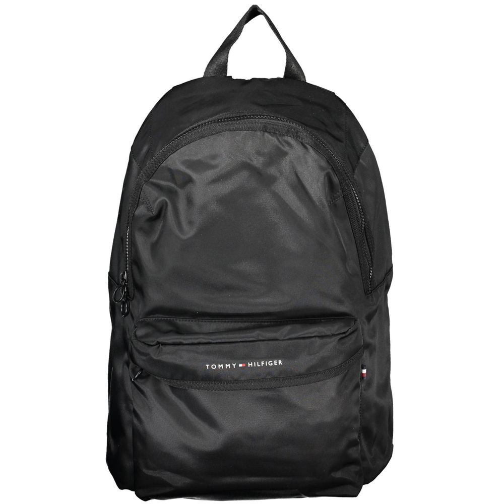 Black Polyester Men Backpack - ventzia
