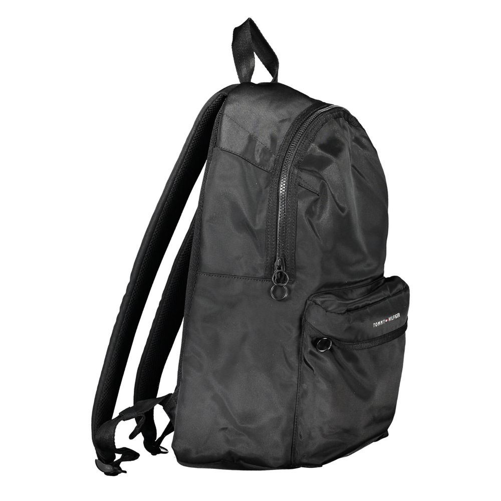 Black Polyester Men Backpack - ventzia