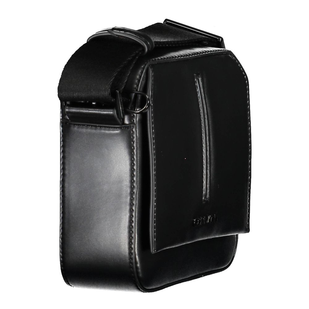 Black Polyester Men's Shoulder Bag - ventzia