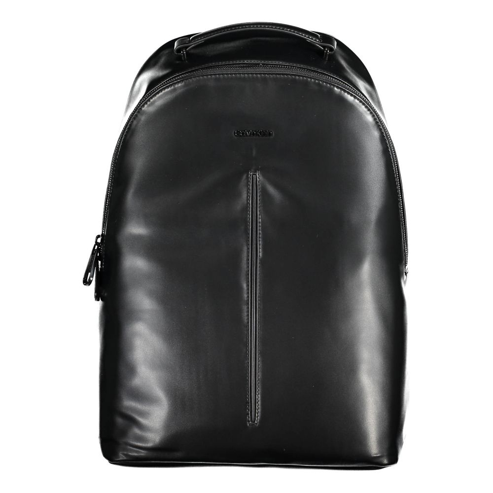 Black Polyester Men's Backpack - ventzia