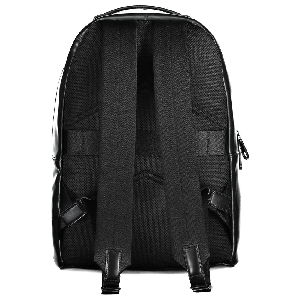 Black Polyester Men's Backpack - ventzia