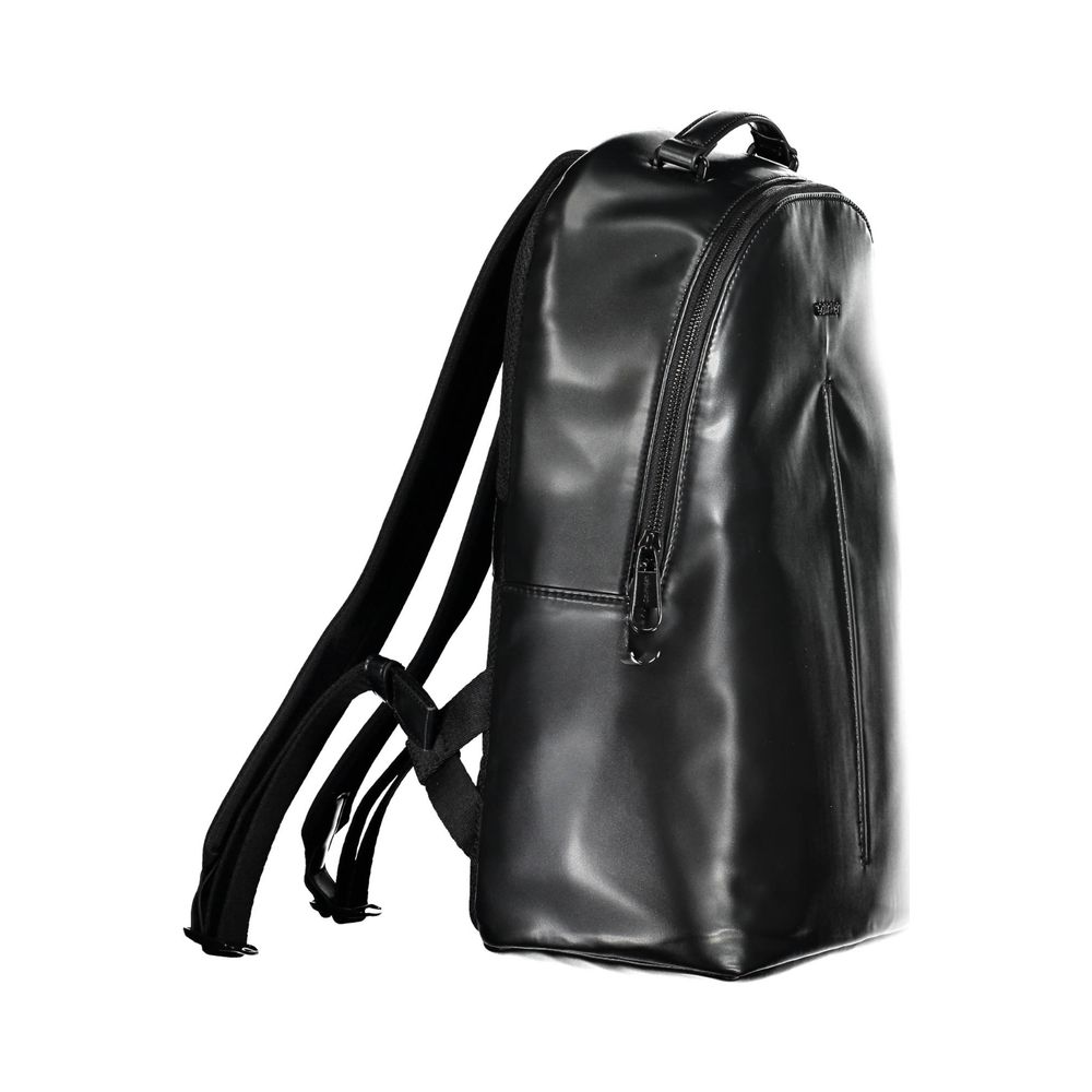 Black Polyester Men's Backpack - ventzia