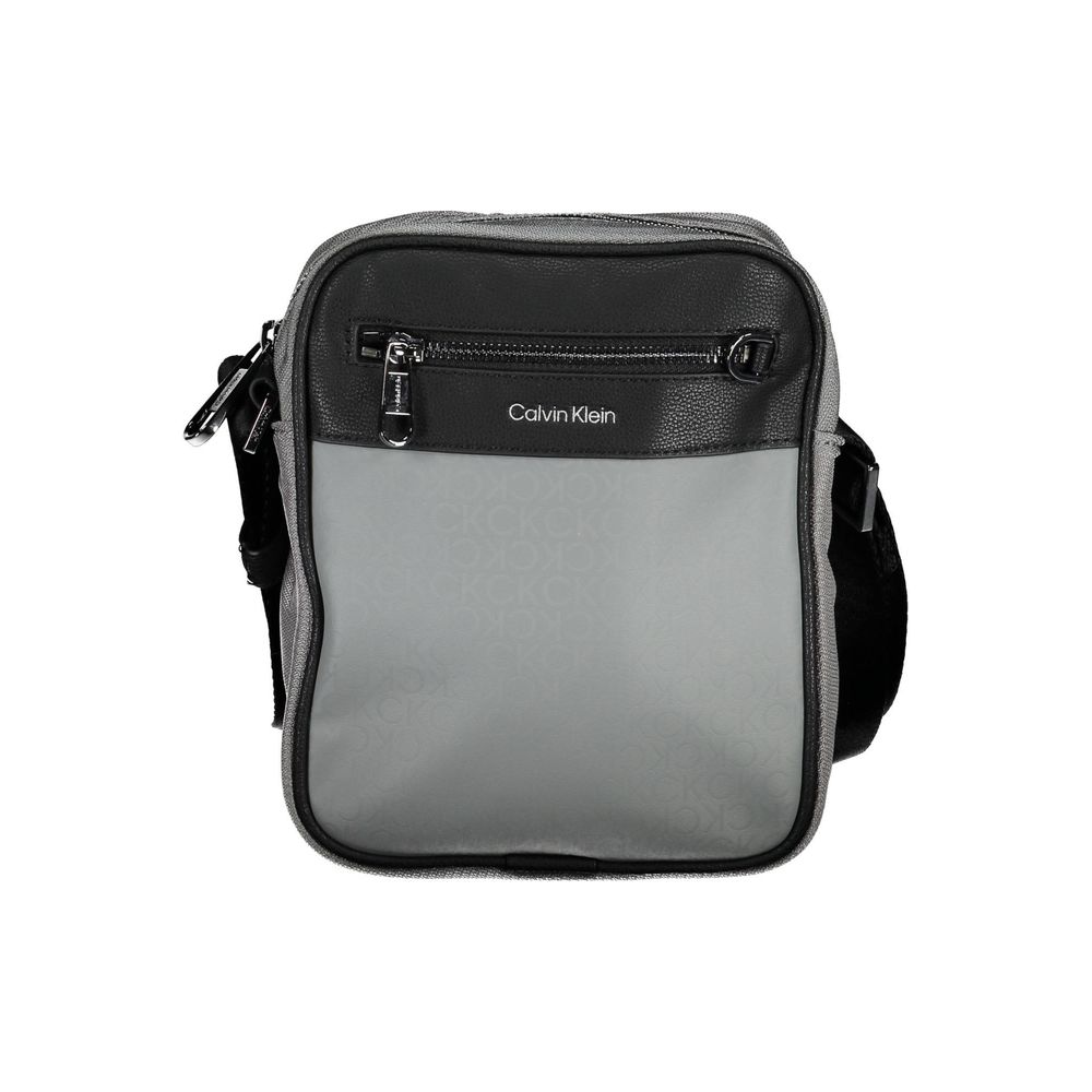 Grigio Polyester Men Shoulder Bag - ventzia