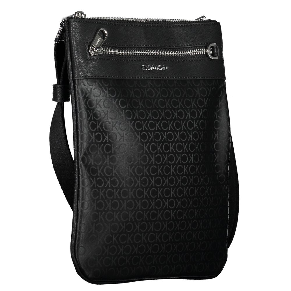 Black Polyester Men's Shoulder Bag - ventzia