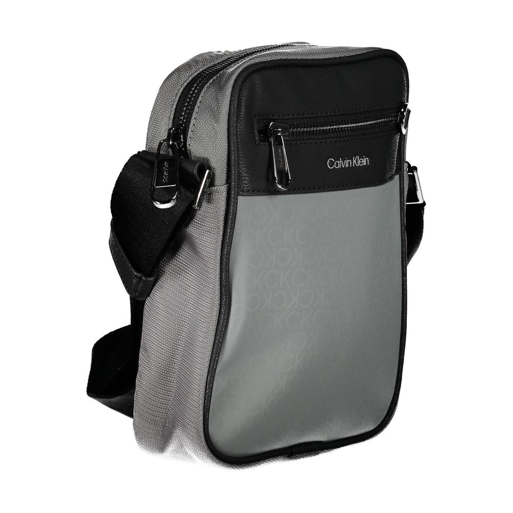 Grigio Polyester Men Shoulder Bag - ventzia