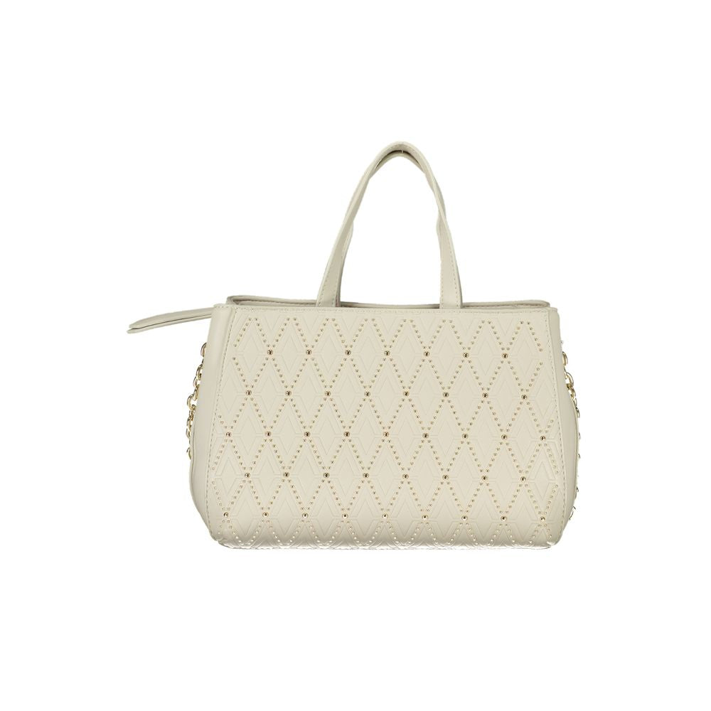 White Polyurethane Women Handbag - ventzia
