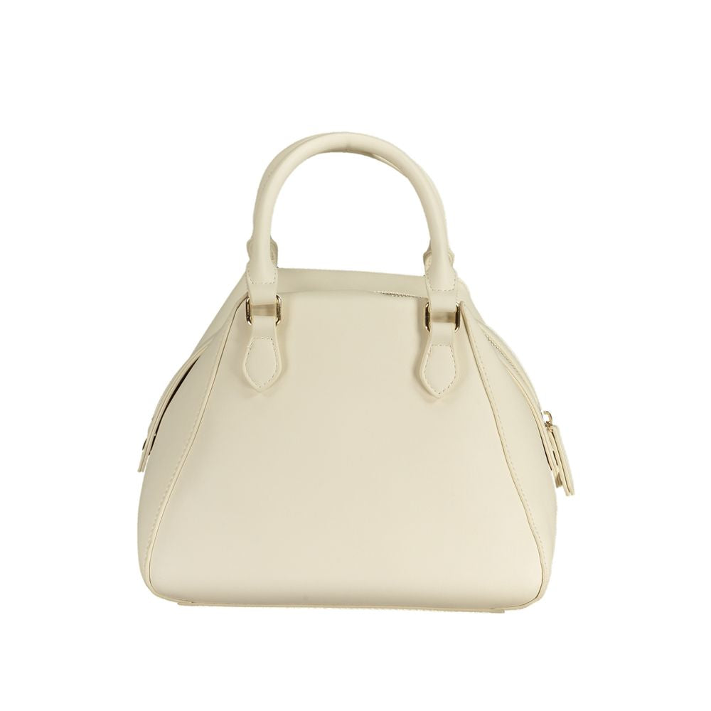 Bianco Polyurethane Women Handbag - ventzia