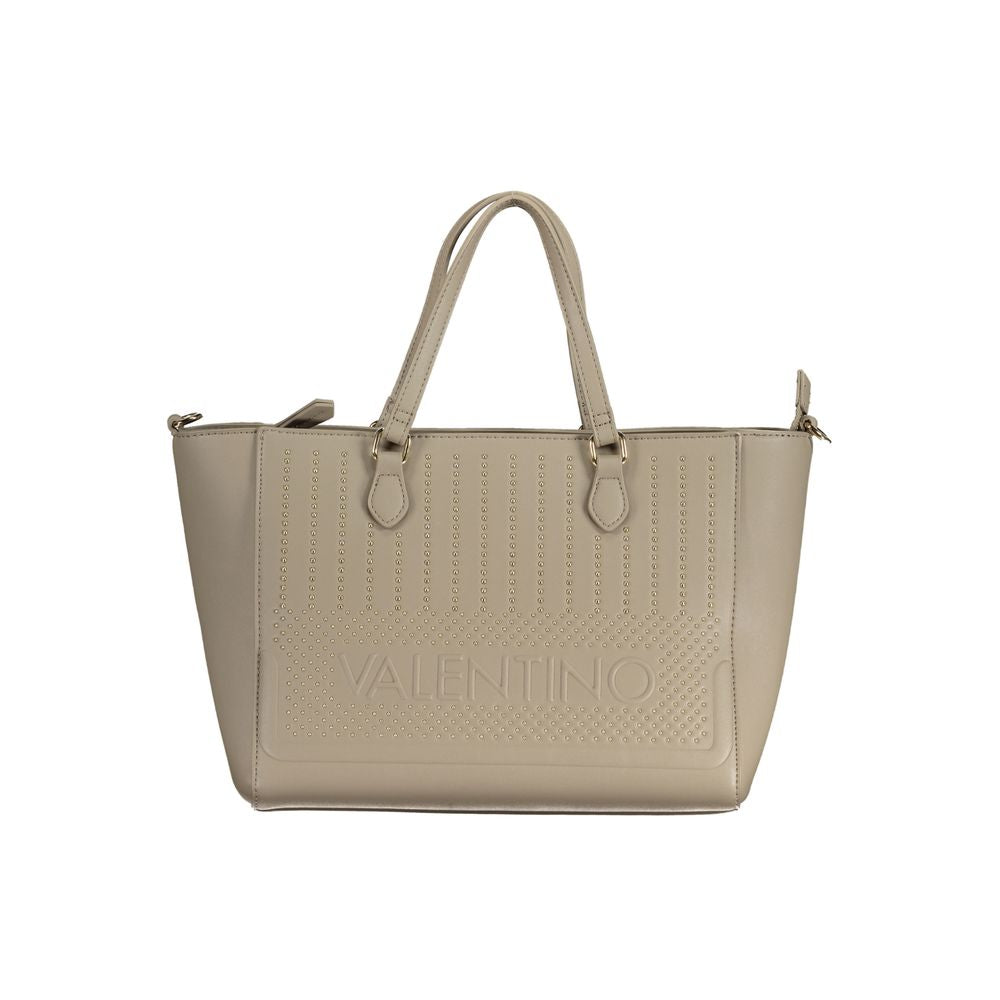 Beige Polyurethane Women Handbag - ventzia