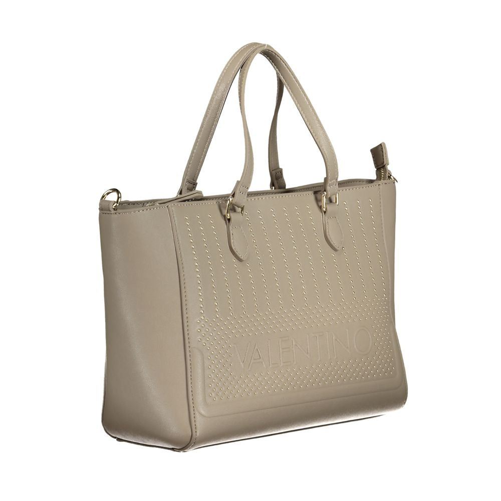 Beige Polyurethane Women Handbag - ventzia