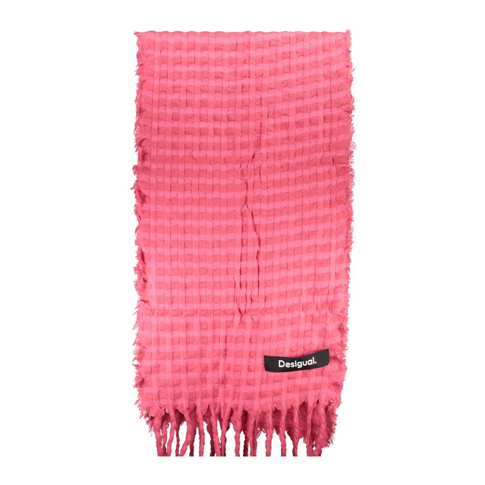 Pink Polyester Scarf - ventzia