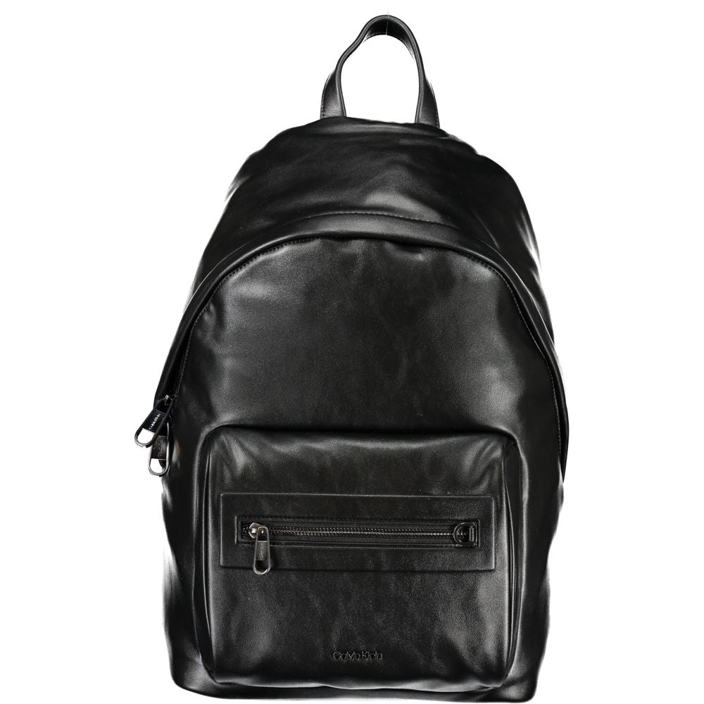 Black Polyester Men's Backpack - ventzia