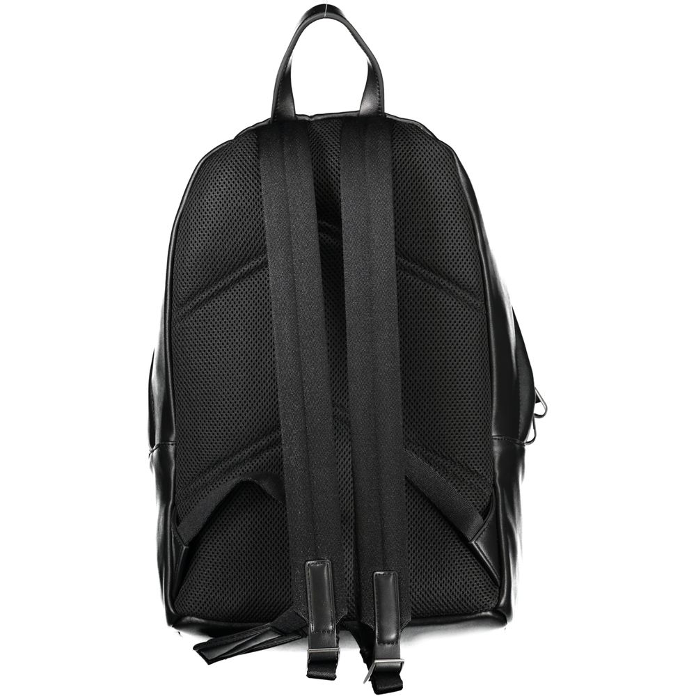 Black Polyester Men's Backpack - ventzia