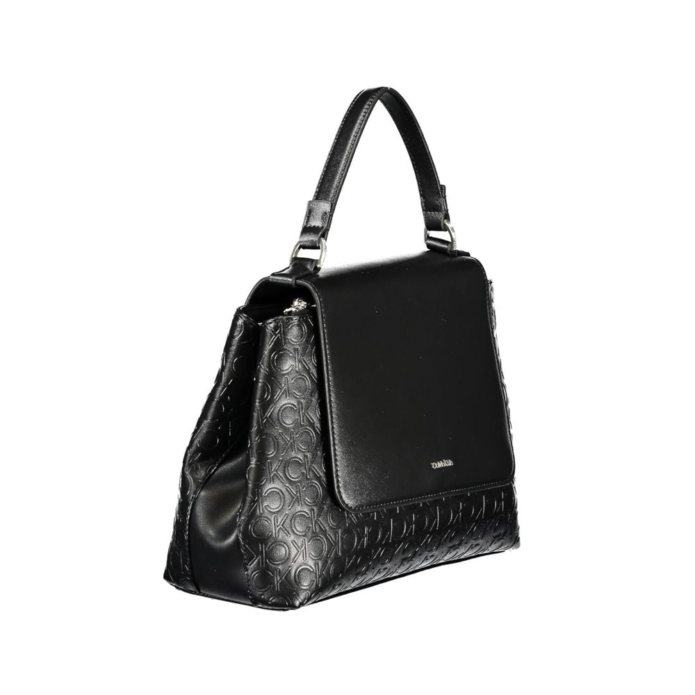 Black Polyester Handbag - ventzia