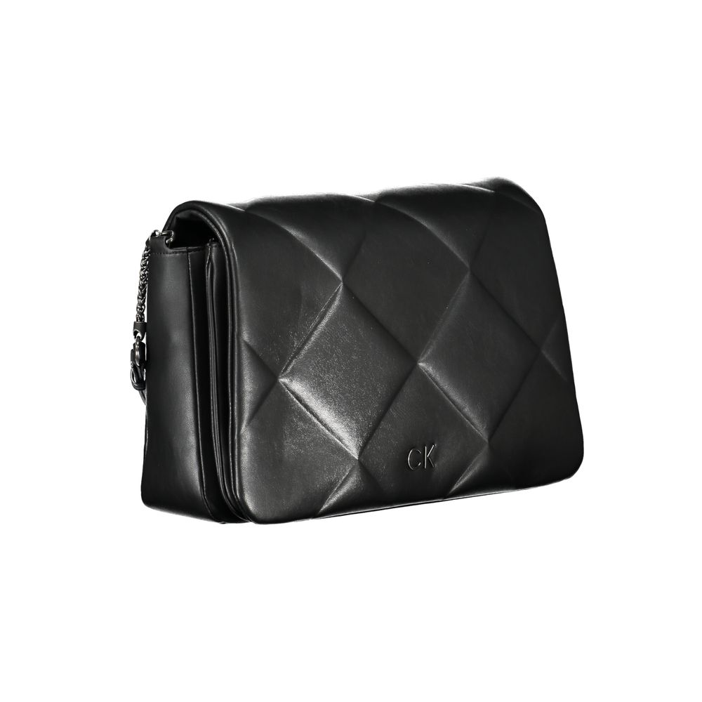Black Polyester Handbag - ventzia