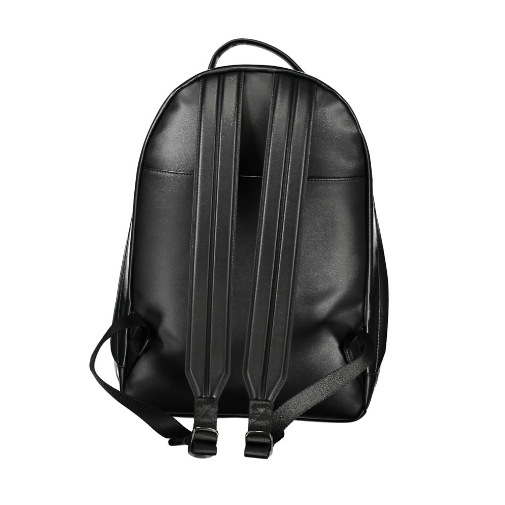 Black Polyester Men's Backpack - ventzia