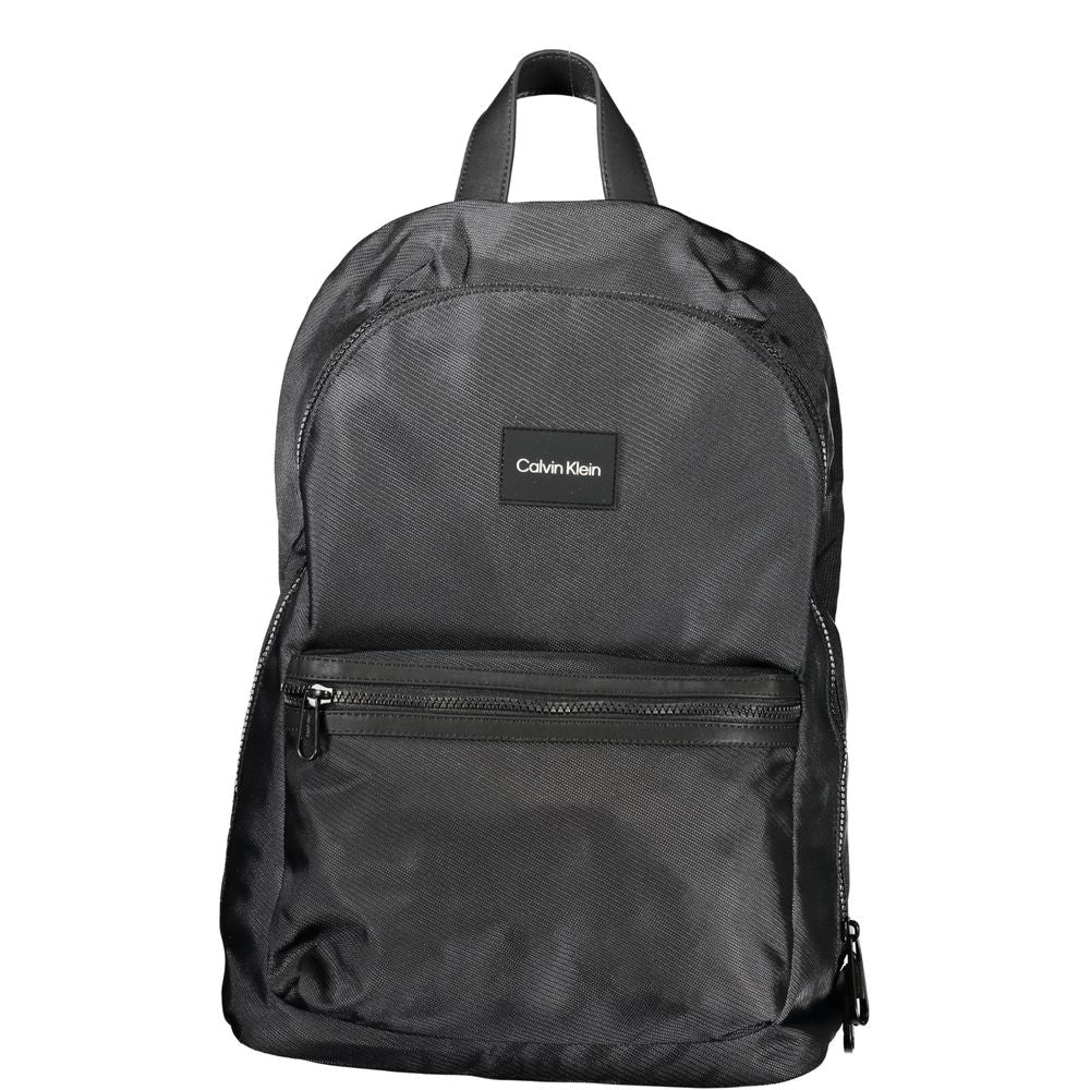 Black Polyester Men's Backpack - ventzia