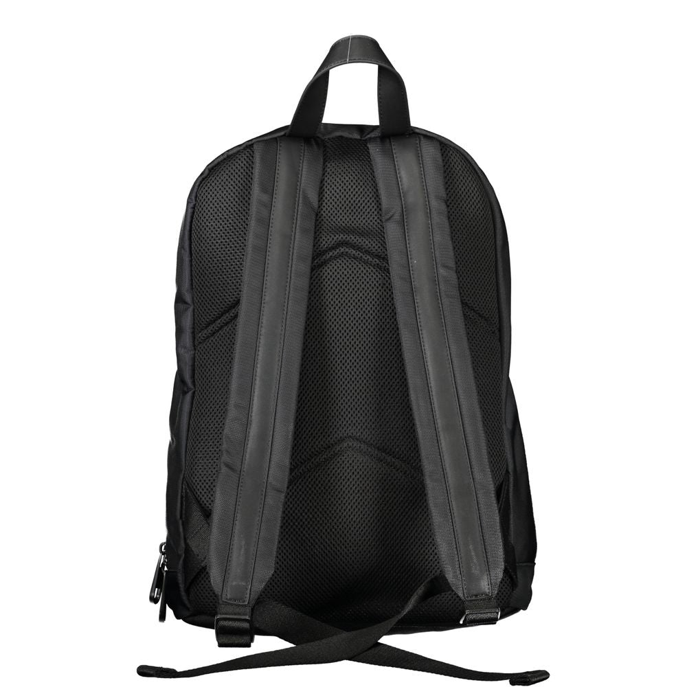 Black Polyester Men's Backpack - ventzia