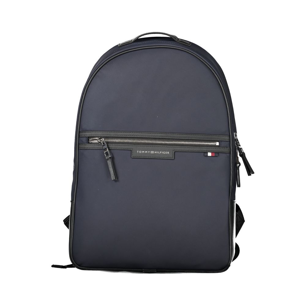 Blue Recycled Polyester Men Backpack - ventzia