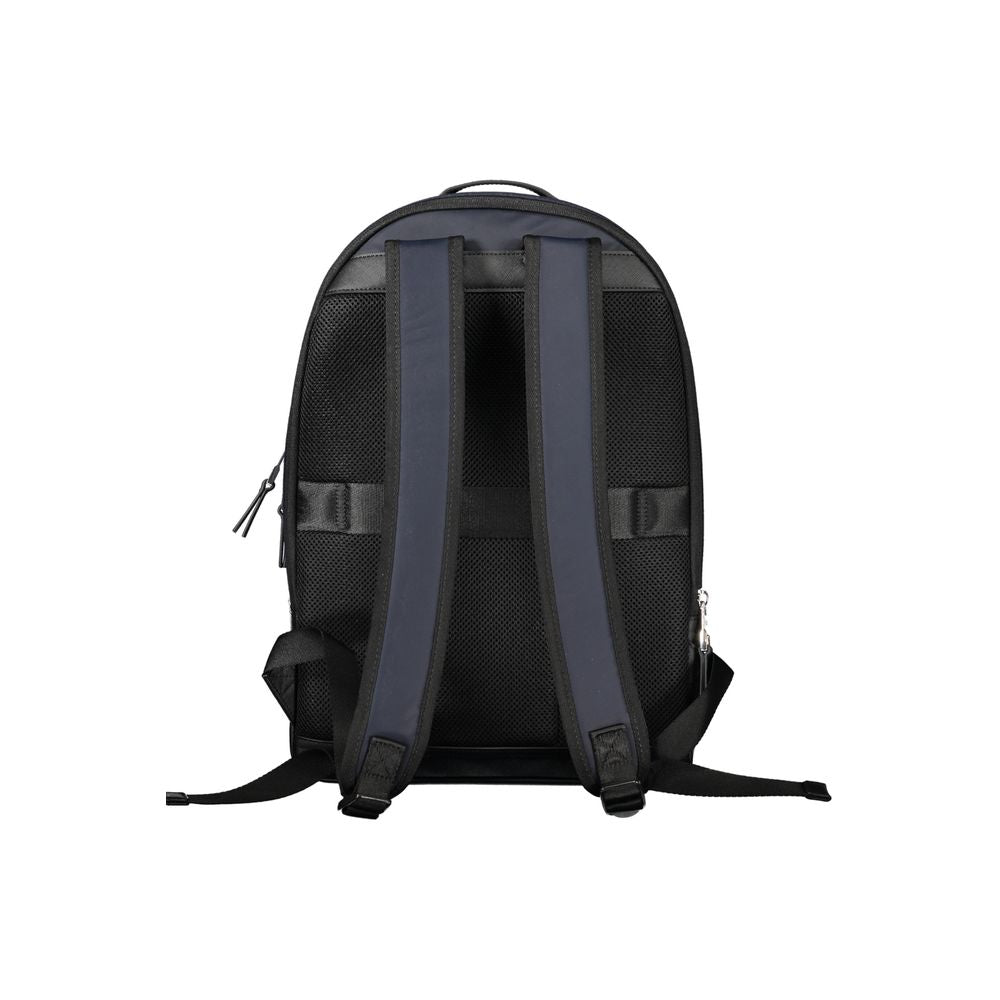 Blue Recycled Polyester Men Backpack - ventzia