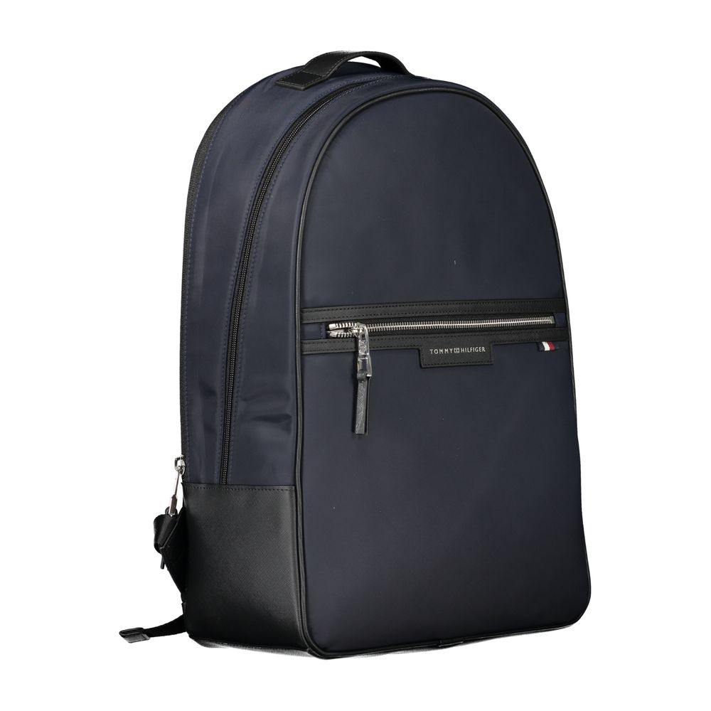 Blue Recycled Polyester Men Backpack - ventzia