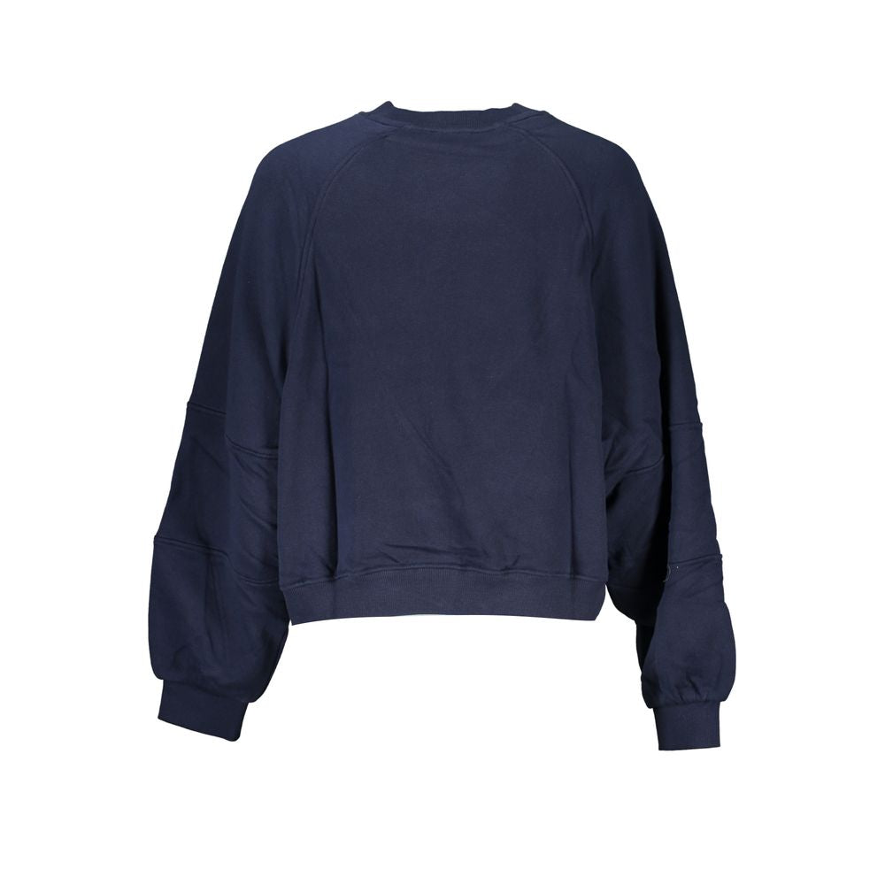 Blue Cotton Women Sweatshirt - ventzia