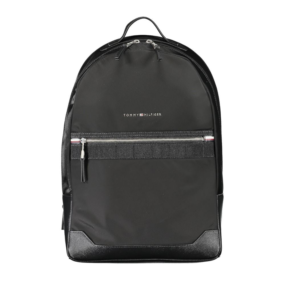 Black Polyester Men Backpack - ventzia