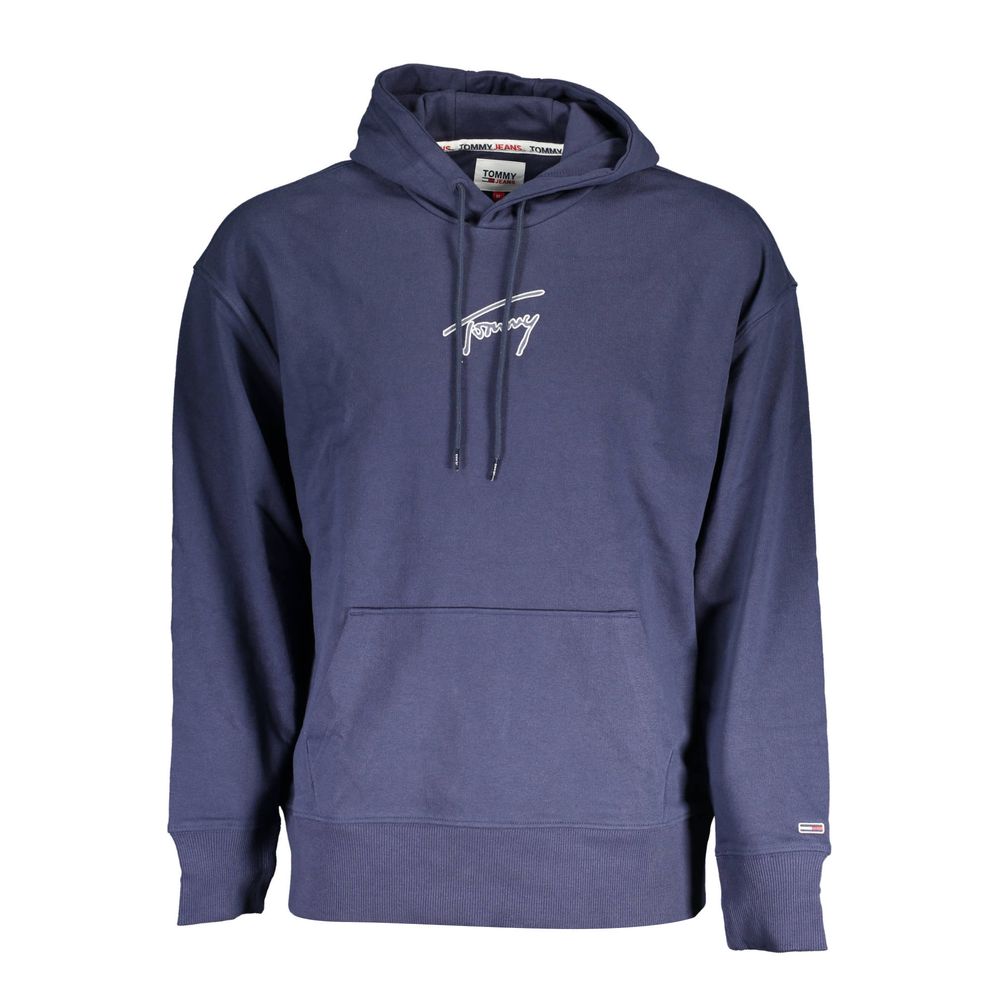 Blue Cotton Men's Hoodie Sweatshirt - ventzia