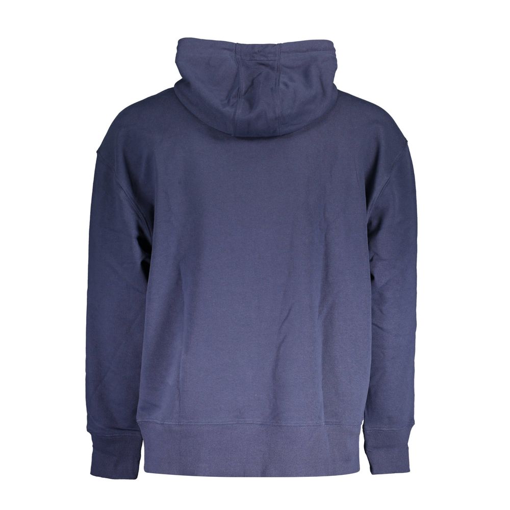 Blue Cotton Men's Hoodie Sweatshirt - ventzia