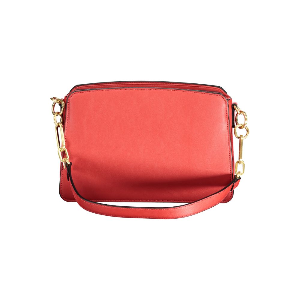 Rosso Polyurethane Women Handbag - ventzia