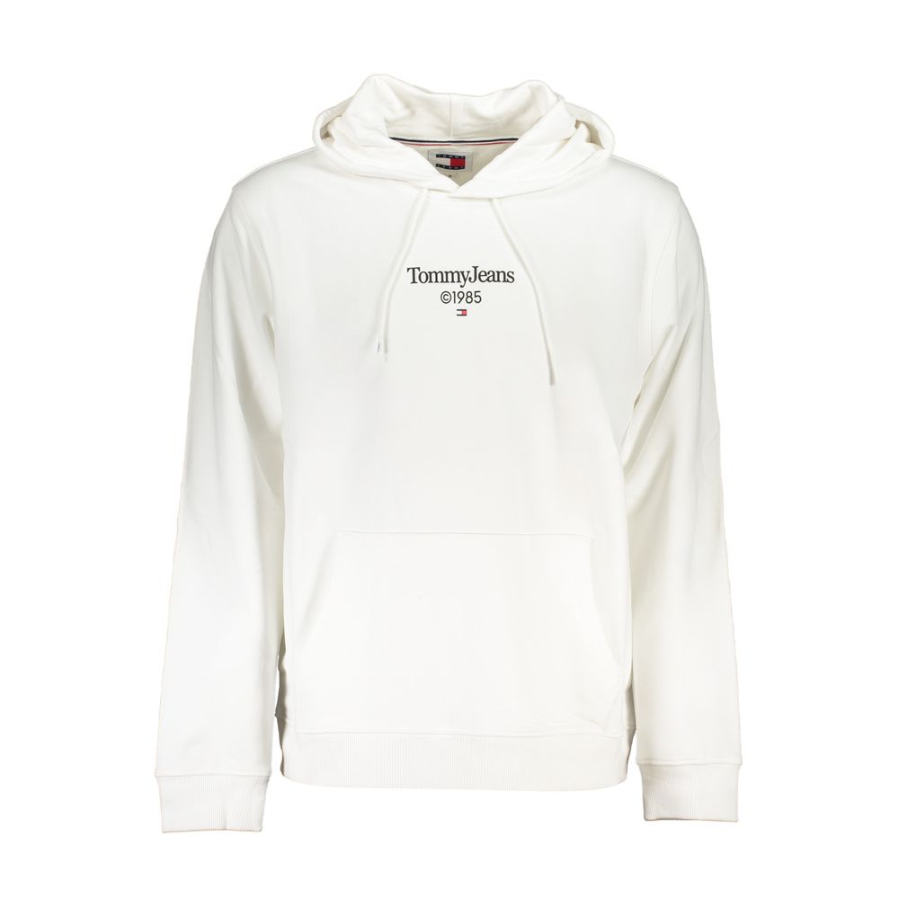 White Cotton Men's Sweatshirt with Hood - ventzia