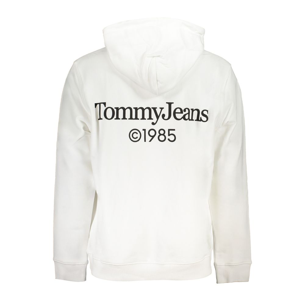 White Cotton Men's Sweatshirt with Hood - ventzia