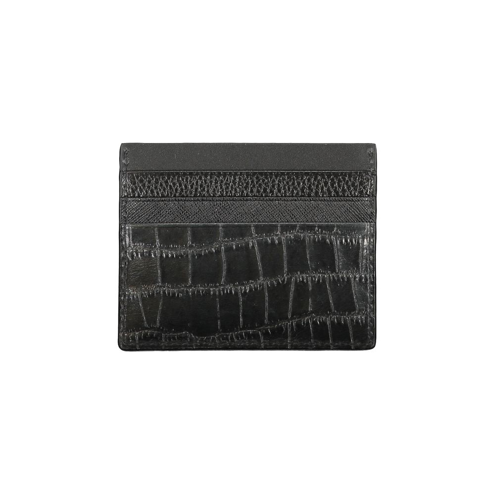 Black Leather Mens Wallet - ventzia