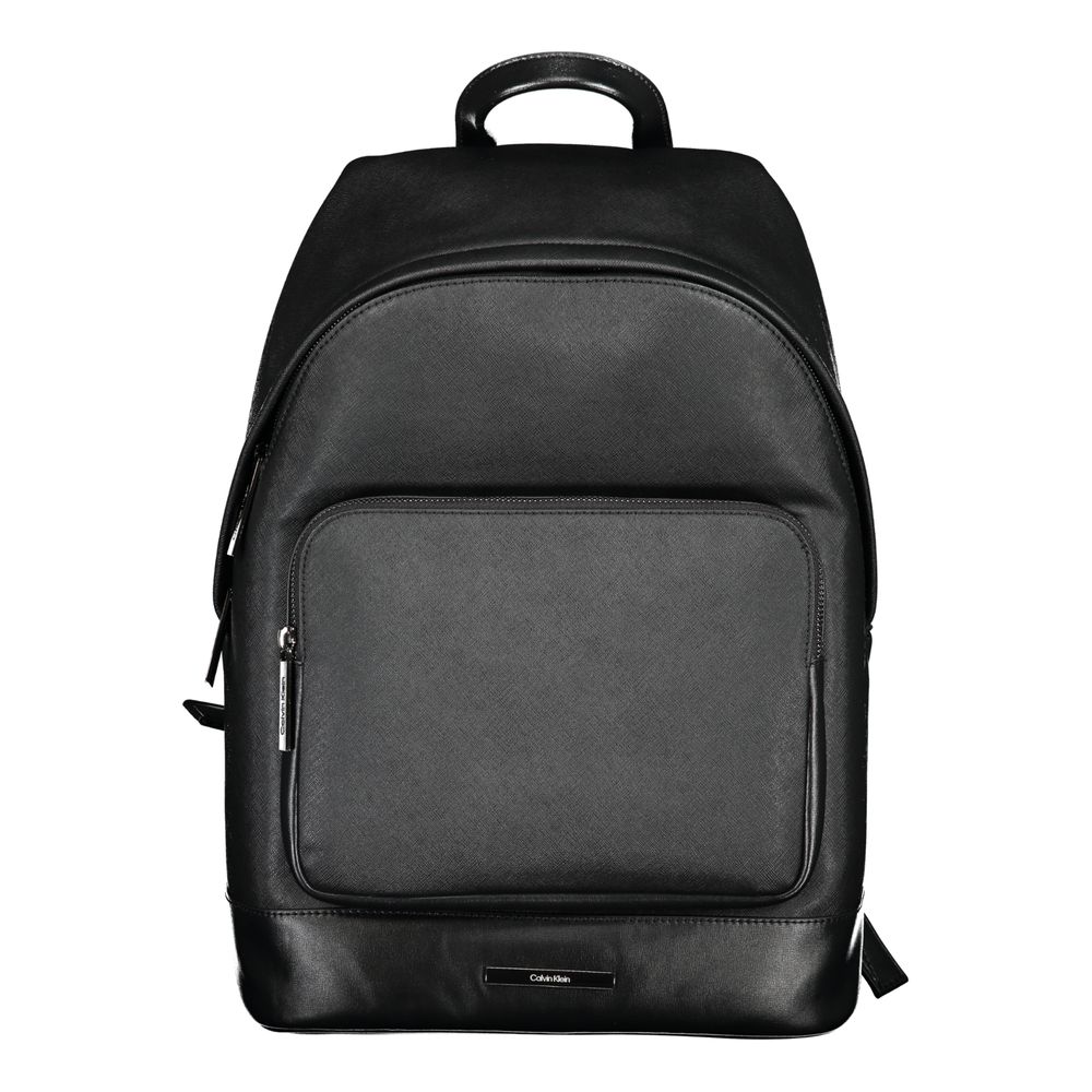 Black Polyester Men Backpack - ventzia