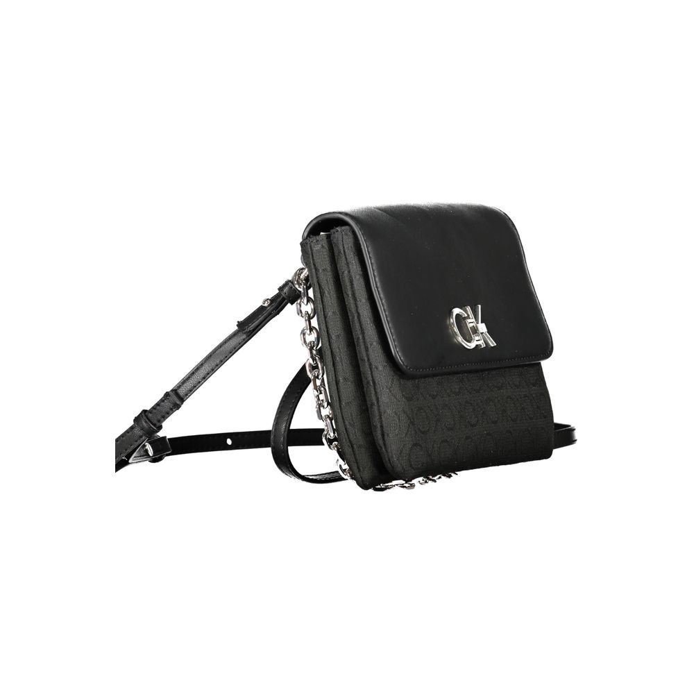 Black Polyester Handbag - ventzia
