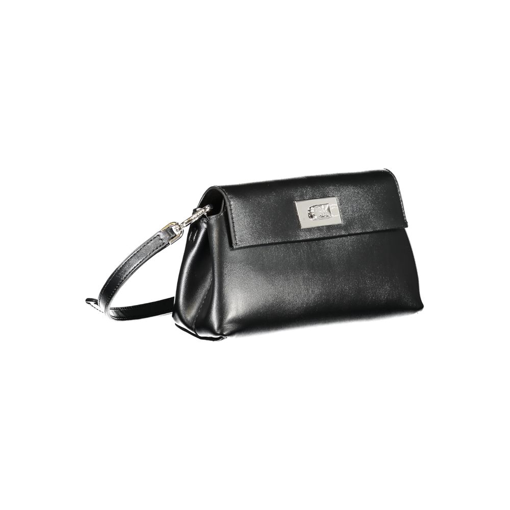 Black Polyester Handbag - ventzia
