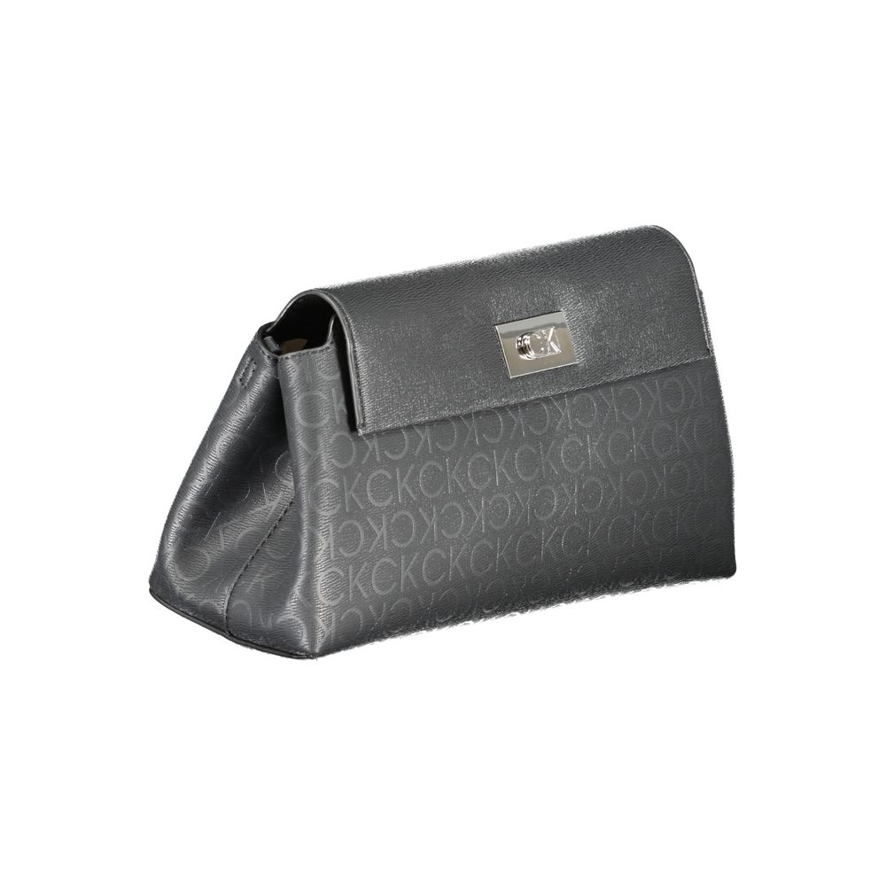 Black Polyester Handbag - ventzia
