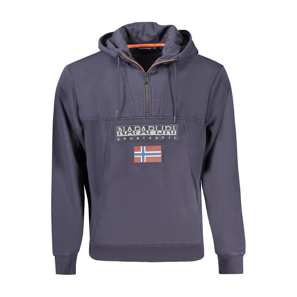 Blue Cotton Men's Hoodie - ventzia