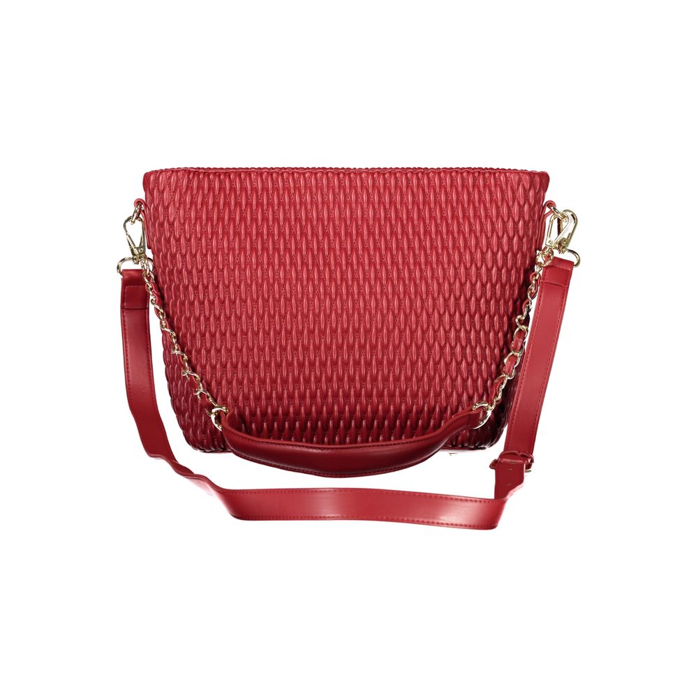 Rosso Polyurethane Women Handbag - ventzia