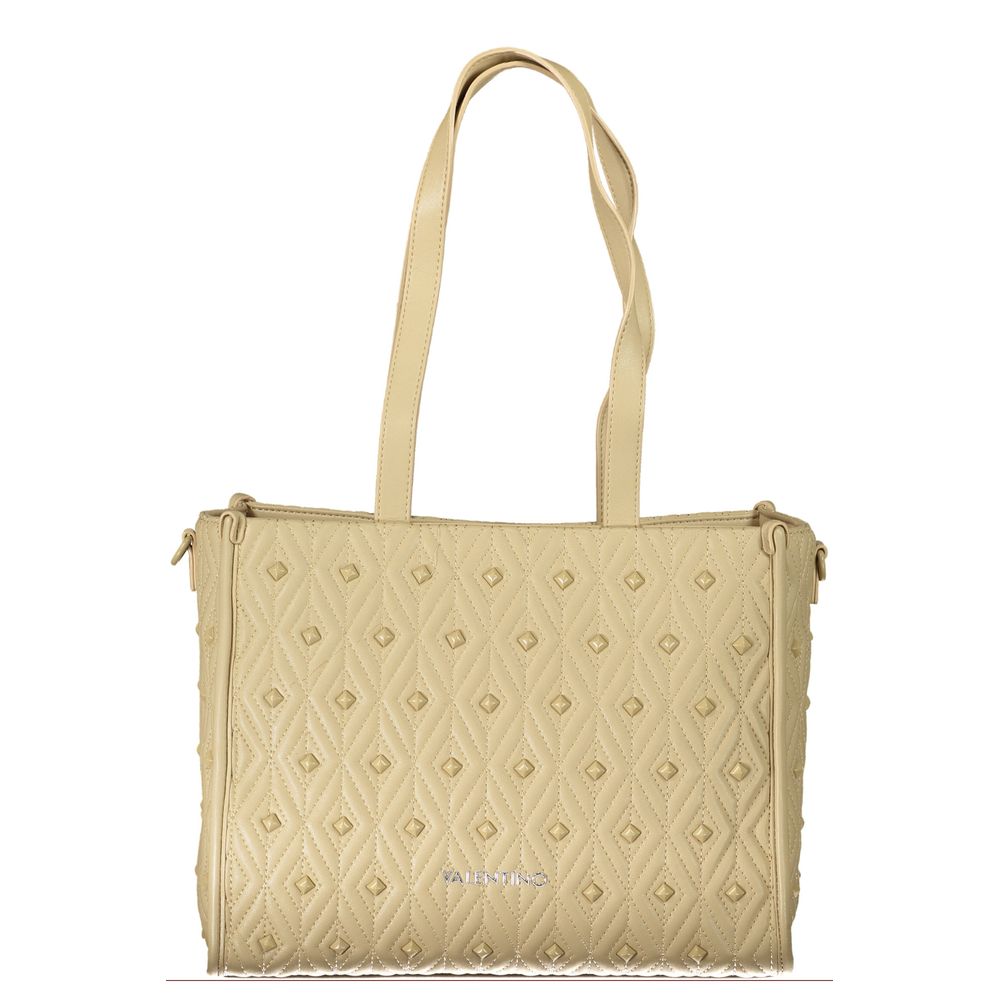 Beige Polyurethane Women Handbag - ventzia