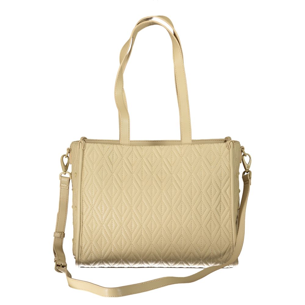 Beige Polyurethane Women Handbag - ventzia