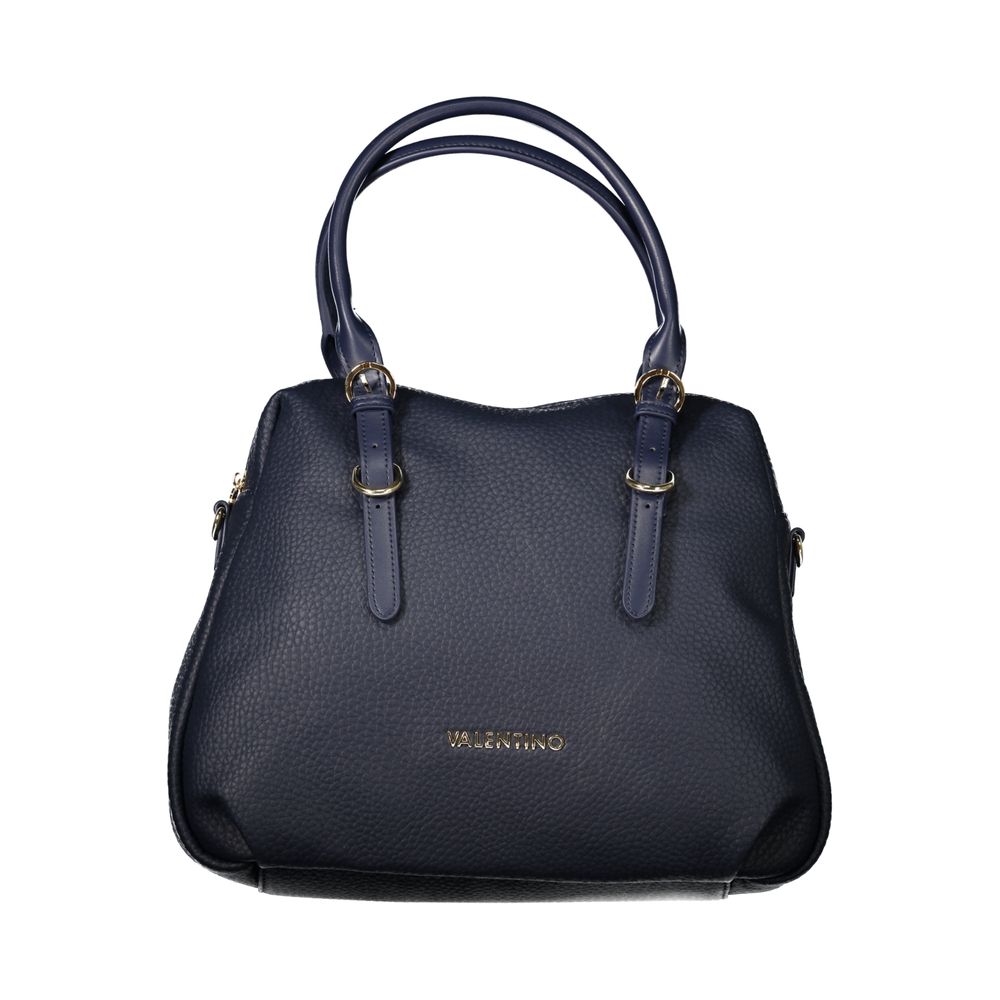 Blue Polyurethane Women Handbag - ventzia